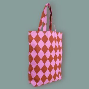 Shopper katoen Diamond Roze Rood