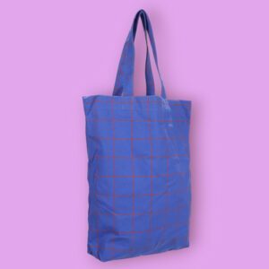 Shopper katoen Ruit Kobaltblauw
