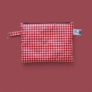 Plat Etui Geplastificeerd Katoen Rood Ruitje
