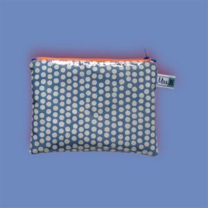 Plat Etui Geplastificeerd Katoen Stip Blauw