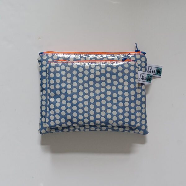 Plat Etui Stip Blauw plus klein plat etui Stip Blauw