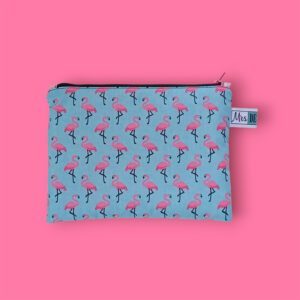 plat etui geplastificeerd katoen flamingo