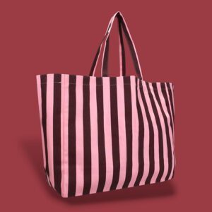 canvas beachbag XL streep