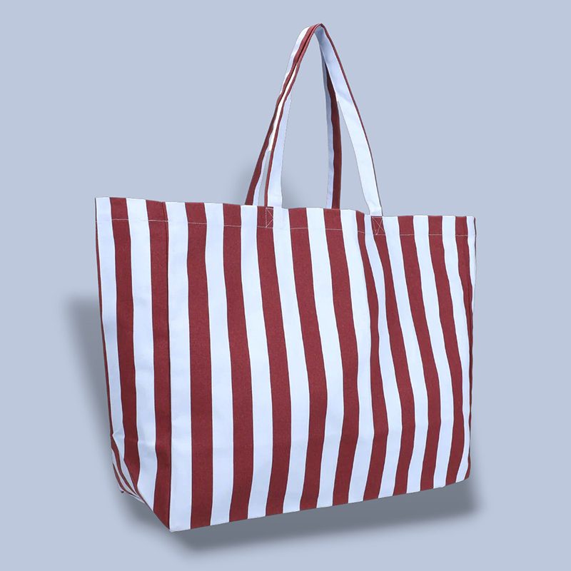 Canvas strandtas XL streep